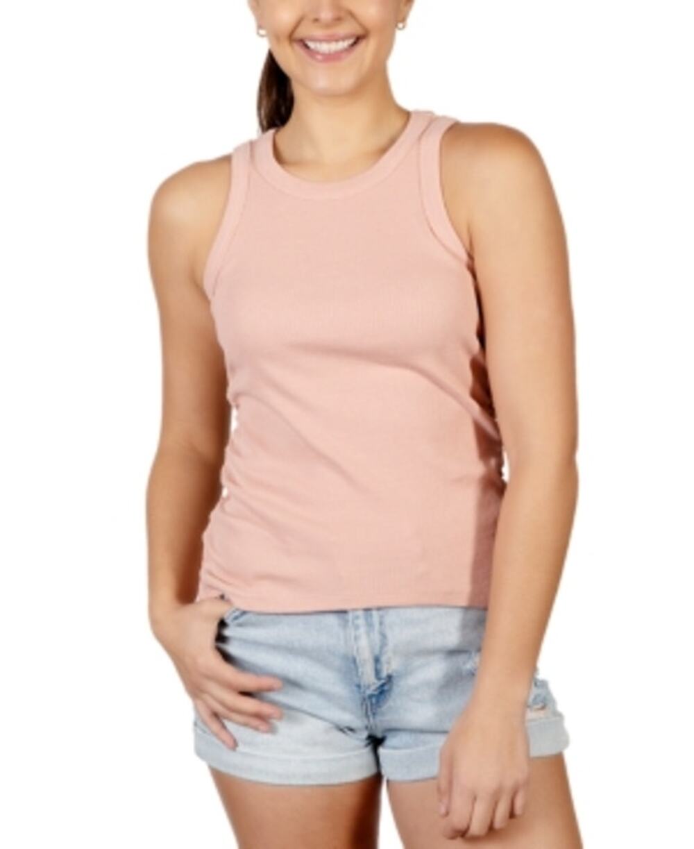 Rebellious One Juniors "Misty Rose" Tank Top w/ Rouched Hips, Size 3X